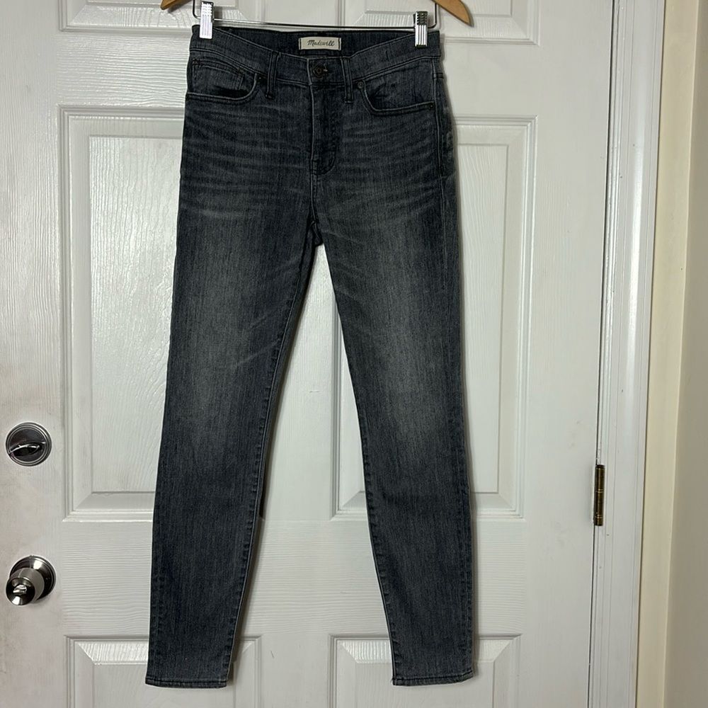 MADEWELL 9” high riser skinny skinny jeans size 26 grey cotton stretch jeans
